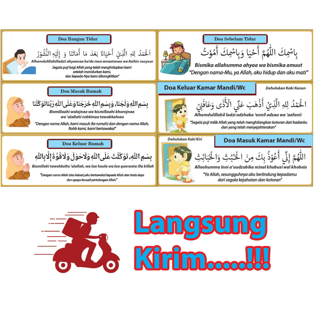 sticker doa sehari hari bahan vynil anti air | sticker doa doa anak anak