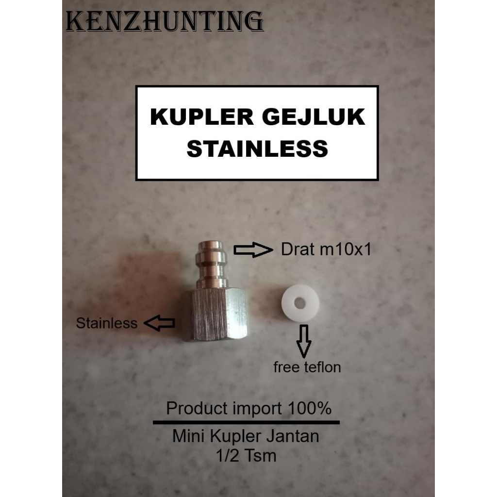 Kupler Jantan Stainless, Mikro Kupler 1/2 Tsm, Mini Kupler Jantan, Sparepart Pompa Pcp