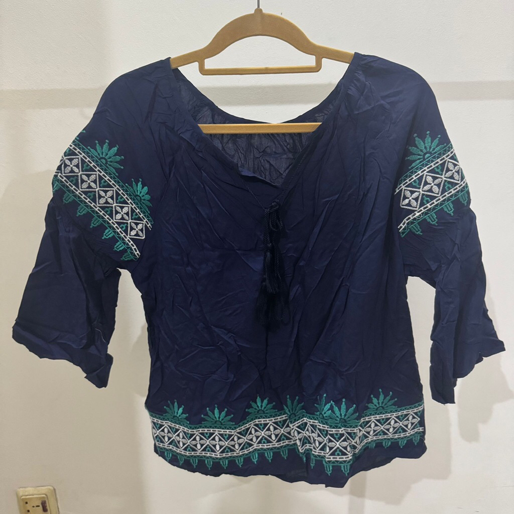 Baju atasan wanita blouse biru | Baju kerja | Baju kuliah | Baju atasan wanita kekinian | Atasan wan