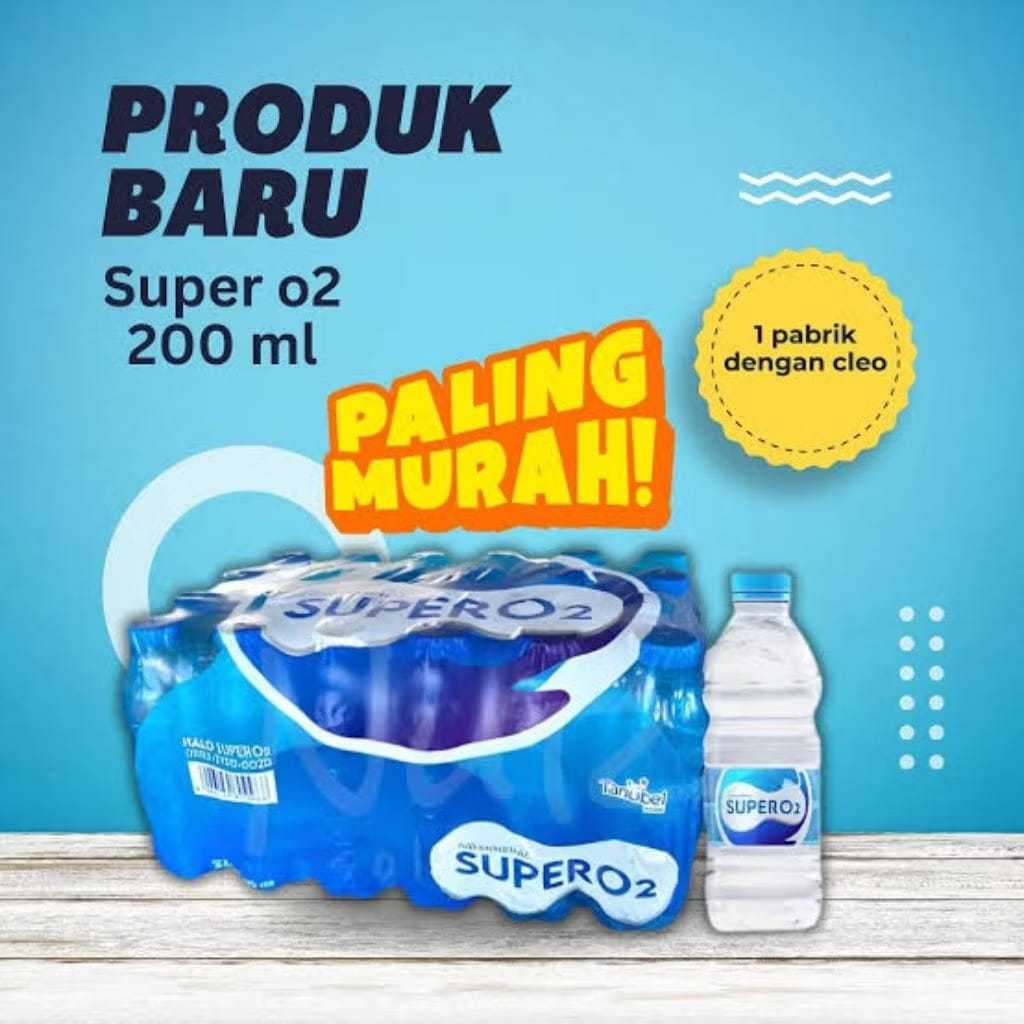 Super 02 air oksigen / Air minum super 02 200ml/ Air mineral super 02/super 02 oksigen 220ml isi 24 