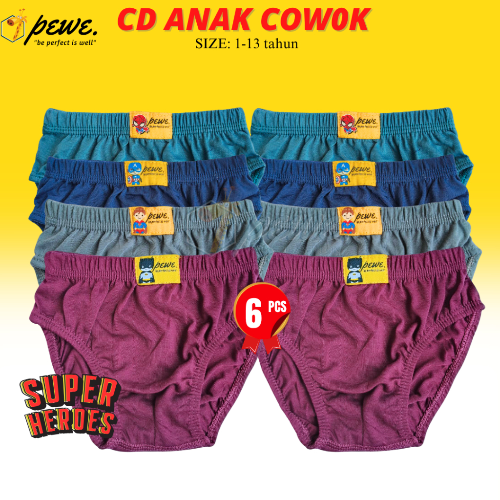 12 Pcs Sempak Anak Laki laki Polos Anak Cowok - clana dalam anak cowo - Celana Dalam Anak Laki Sempa