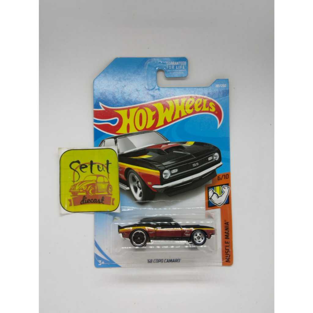 HOT WHEELS HOTWHEELS EXCLUSIVE 68 COPO CAMARO RECOLOR HITAM BLACK
