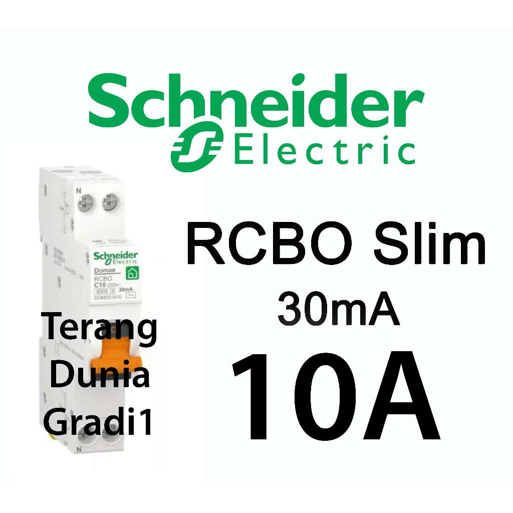 RCBO 10a RCBO Schneider 10a Schneider RCBO 10a DOMD01610 RCBO Slim 10A Schneider