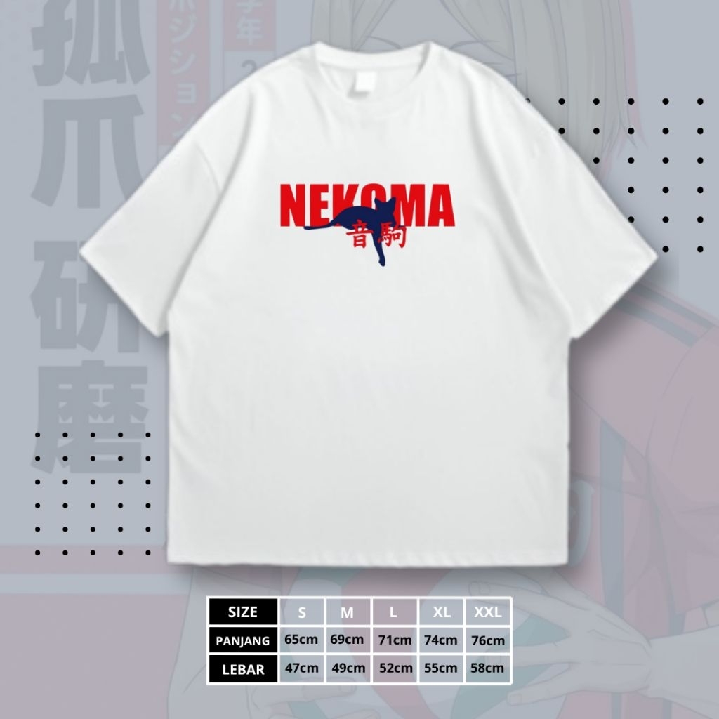 Kaos Nekoma anime manga jepang haikyuu volleyball-A