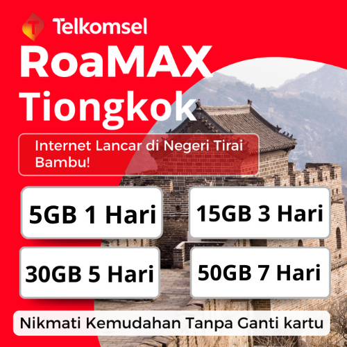 [PROMO] Paket Telkomsel RoaMAX Cina — Kuota Roaming Besar, Internet Lancar di China