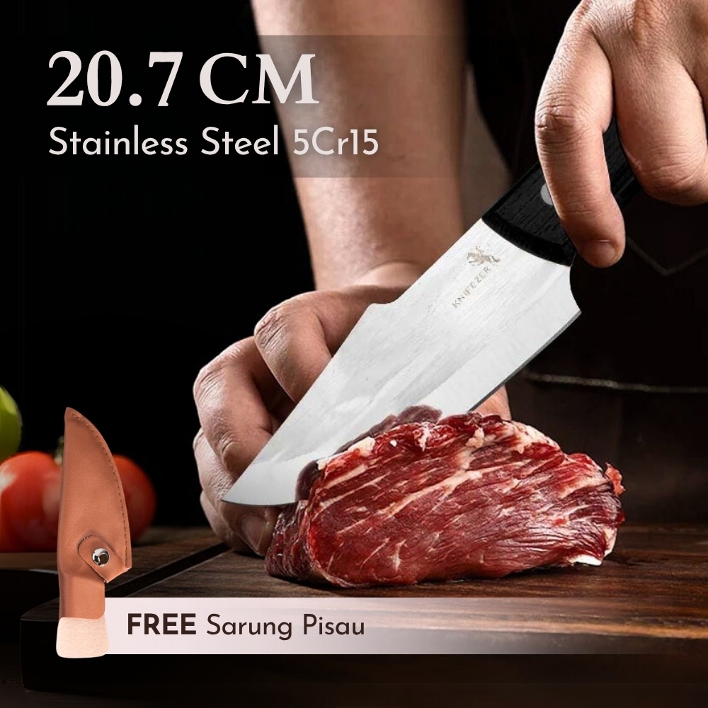 Pisau Daging Super Tajam Forged – Pisau Tukang Daging & Chef Profesional Anti Karat