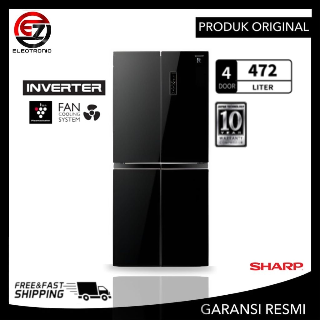 SHARP SJ-IF51PG-BK Kulkas Multi Door Inverter 472 Liter SJ-IF51PG BK Plasmacluster