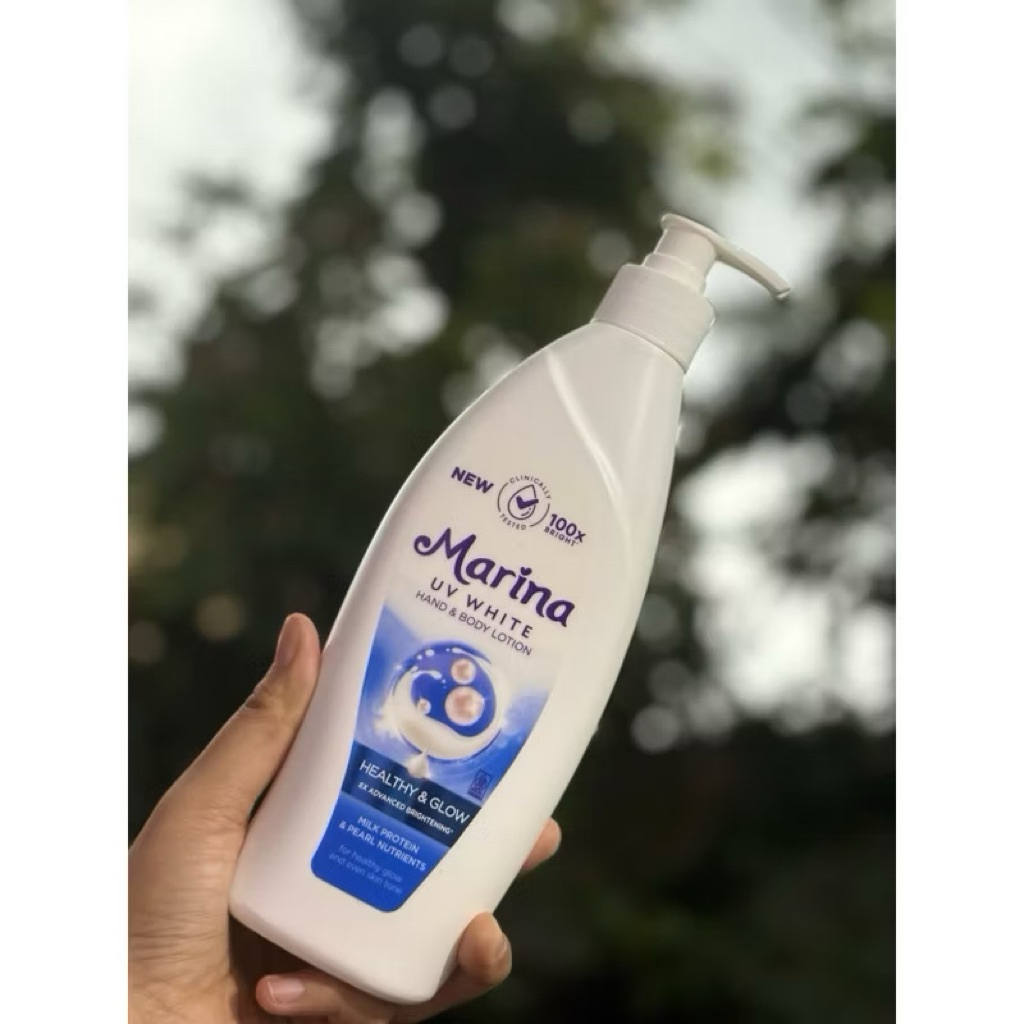 READY‼️ Marina Uv White Healthy & Glow Hand Body Lotion 350ml/Marina Biru/Ready Stok/ Handbody Marin