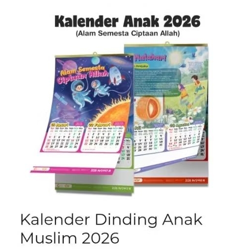 Kalender Dinding Anak Muslim 2026