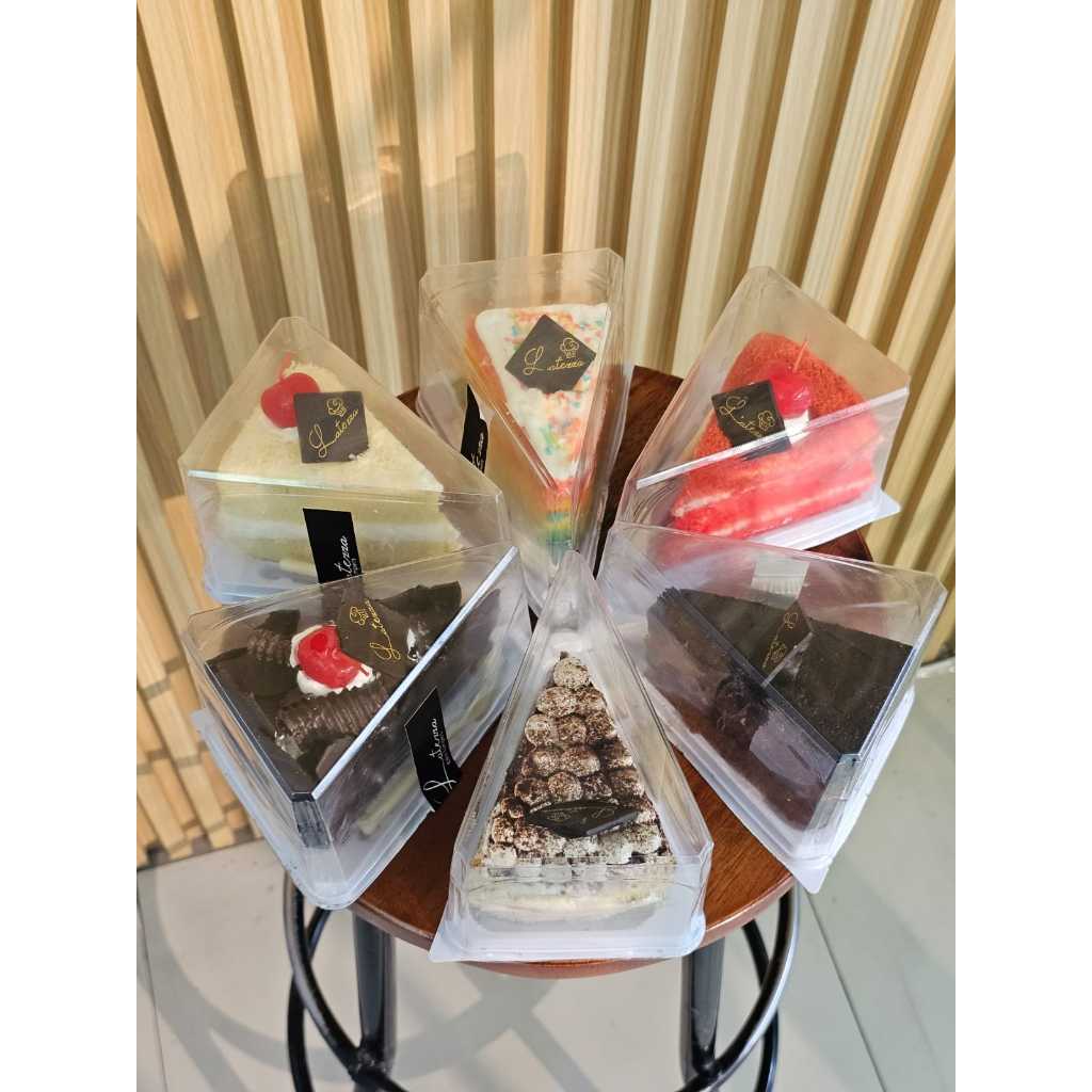 Rainbow Cake blackforest oreochezzy redvelvet portion devil portion cake slice portion Kue Potongan 
