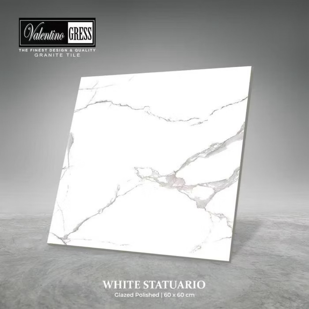 GRANITE VALENTINO GRESS 60X60 CM - WHITE STATUARIO