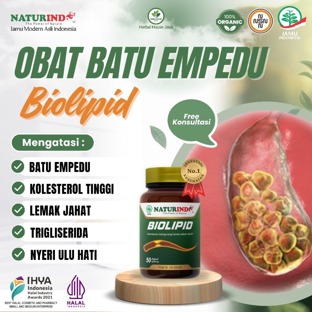 OBAT PENGHANCUR BATU EMPEDU HERBAL PELARUT BATU EMPEDU BIOLIPID HERBAL NATURINDO