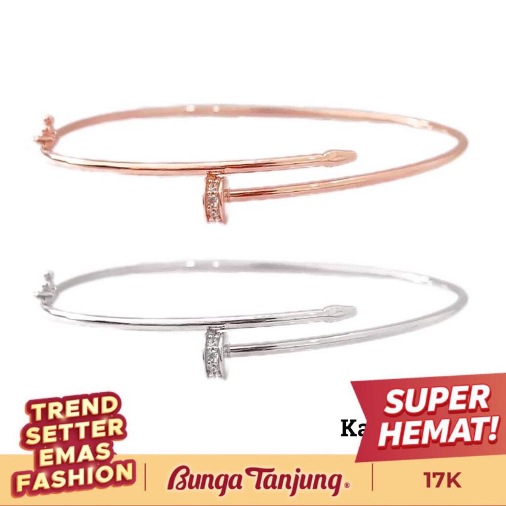 GELANG PAKU BERAT RINGAN - EMAS 17K - BUNGA TANJUNG