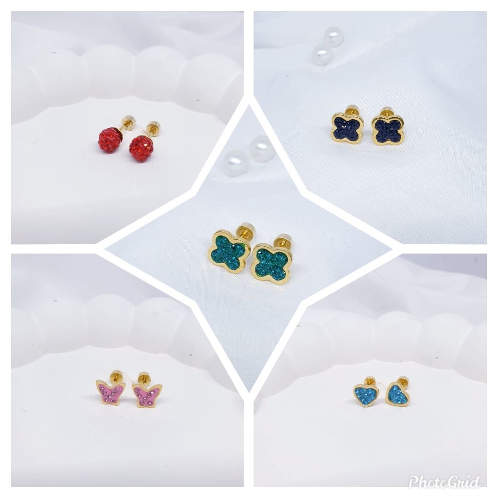 anting titanium asli giwang hook anti karat&alergi gold colour aneka model