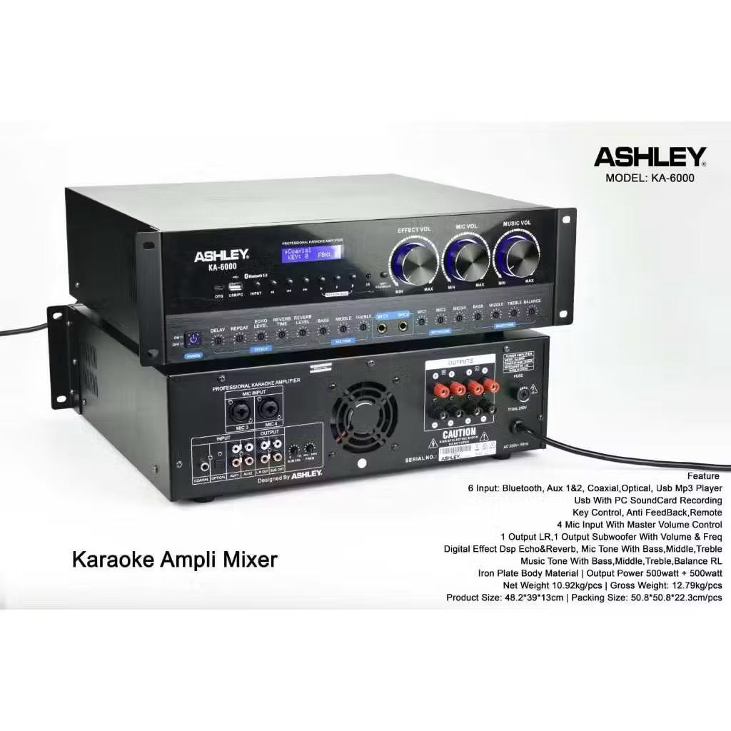 KA-6000 POWER AMPLIFIER KARAOKE ASHLEY ORIGINAL / POWER AMPLIFIER KARAOKE / KA6000 ASHLEY ORIGINAL