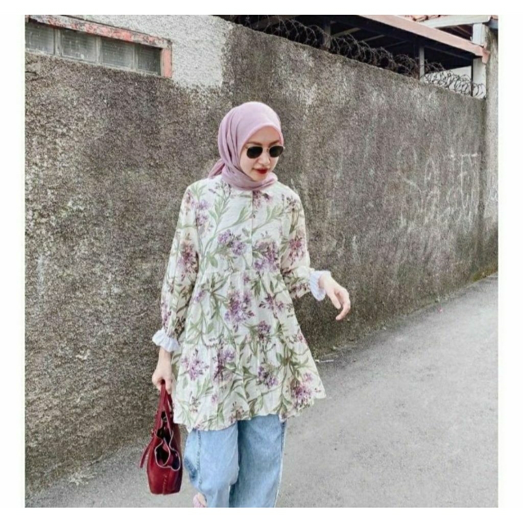 preloved audre lilac flower/Preloved Haidee Orlin/Preloved Tunik/Haidee&Orlin/HaideeOrlin/Preloved M