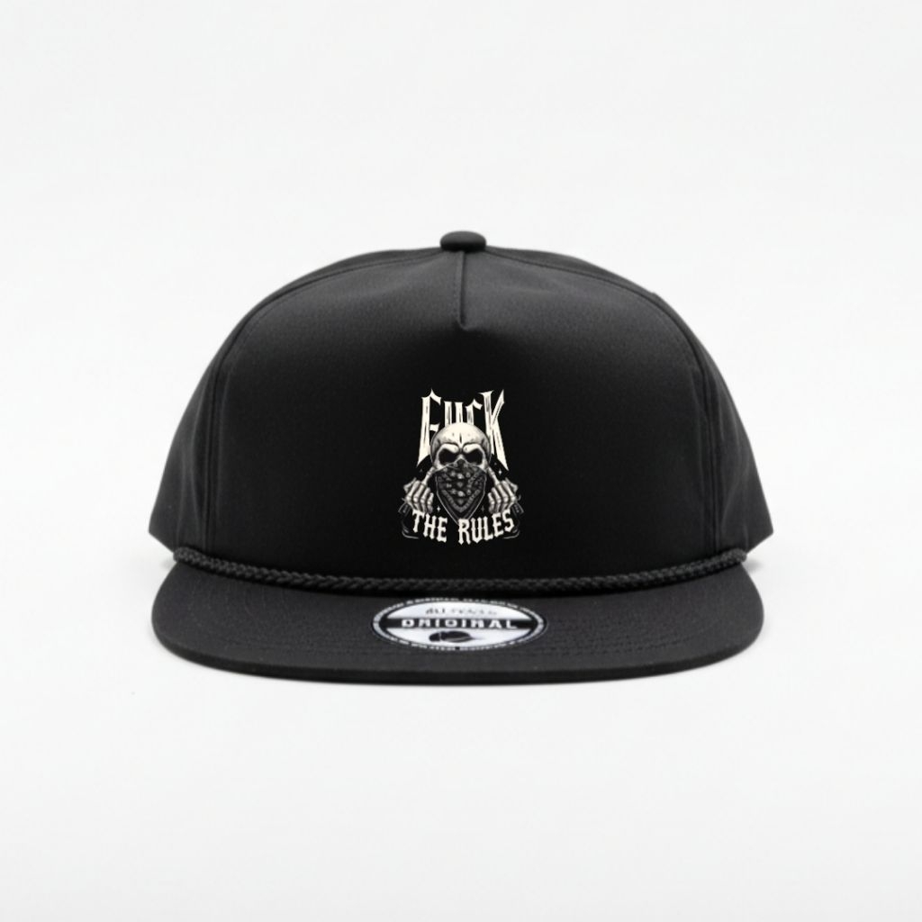 topi Snapback ropeheat vintage warna hitam logo tengkorak keren elegan/topi Snapback/topi keren/topi