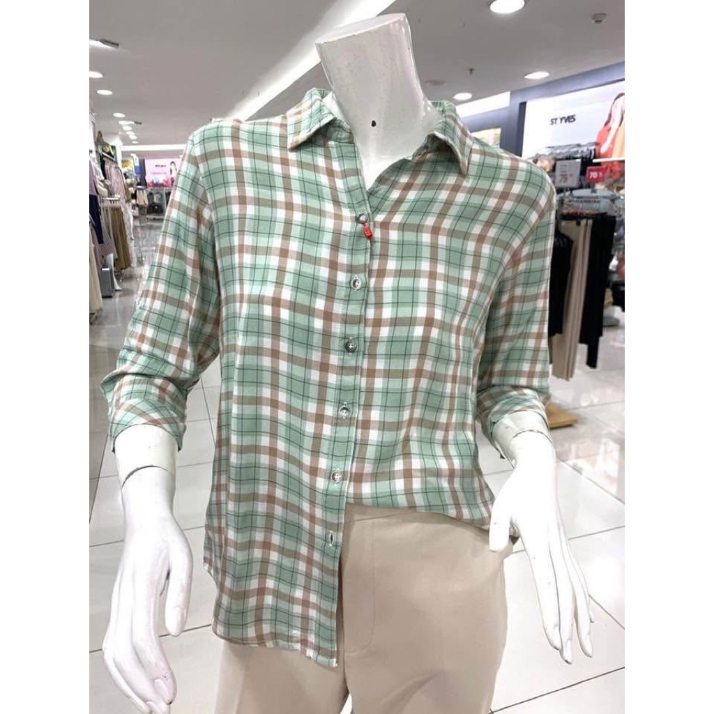 AKO - Kemeja Wanita Kotak-Kotak S-3XL