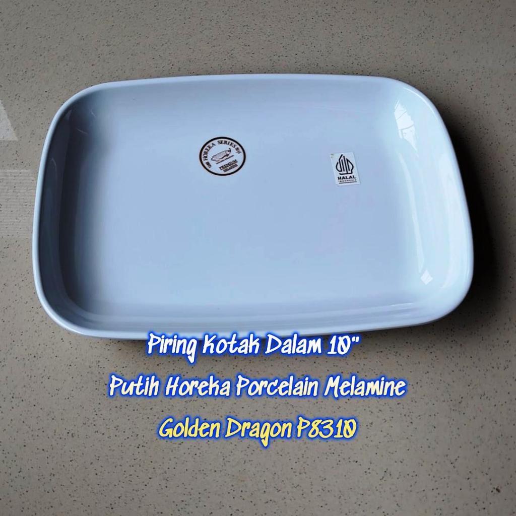 Piring Kotak Dalam 10" Putih Horeka Porcelain Melamine - Golden Dragon P8310