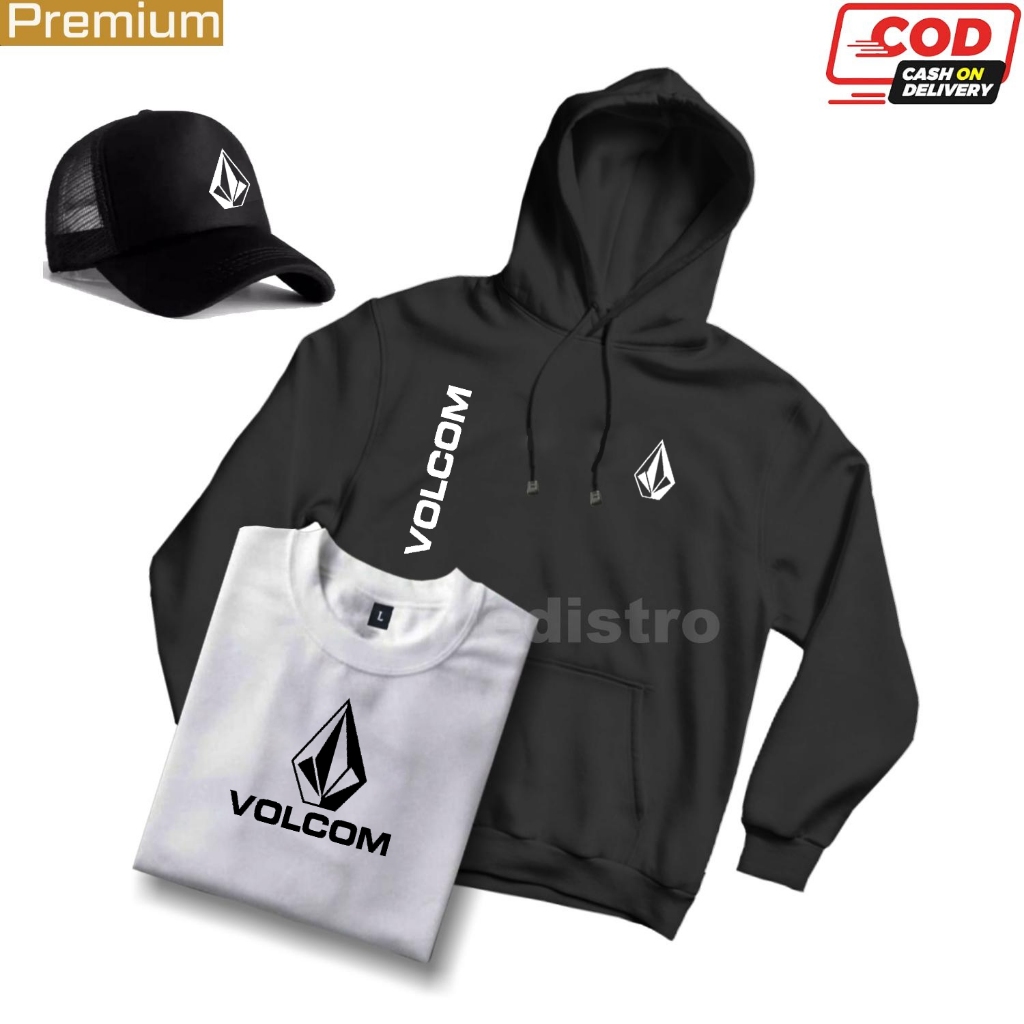 Gratis topi+kaos  Hoodie Zipper Pria Wanita Volcom premium quality - hodie ziper pria wanita bahan t