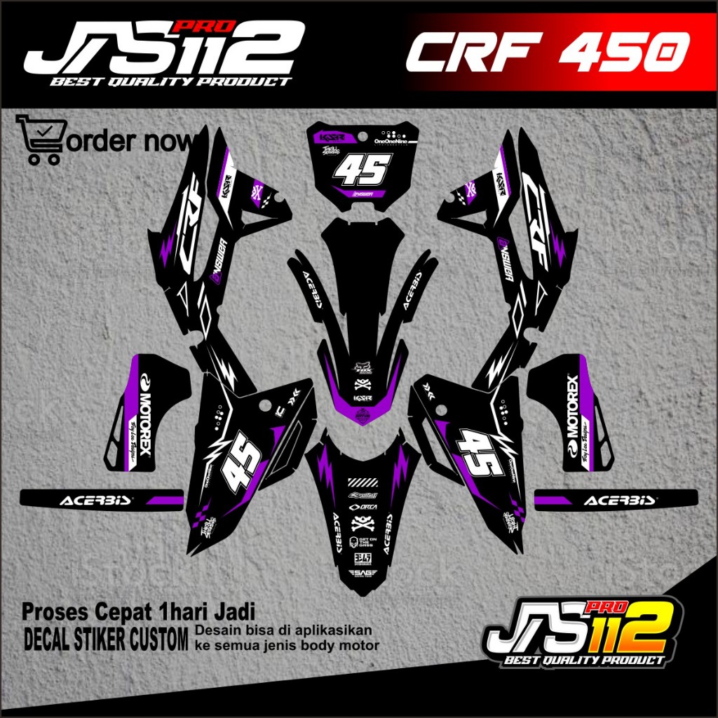DECAL STIKER CRF 450 FULL BODY STIKER DECAL FULL BODY MOTOR CRF 450 FREE REQUEST