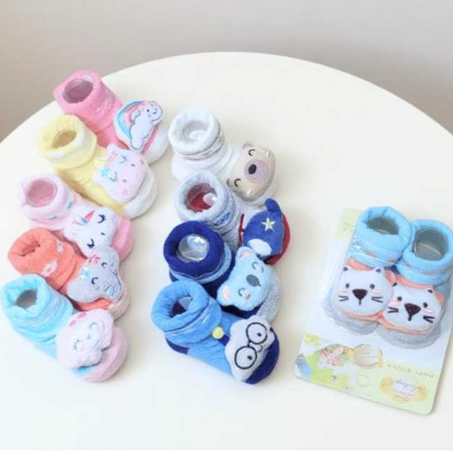 Mividababy - kaos kaki bayi lucu 0-9 bulan perempuan/laki laki dengan boneka mainan