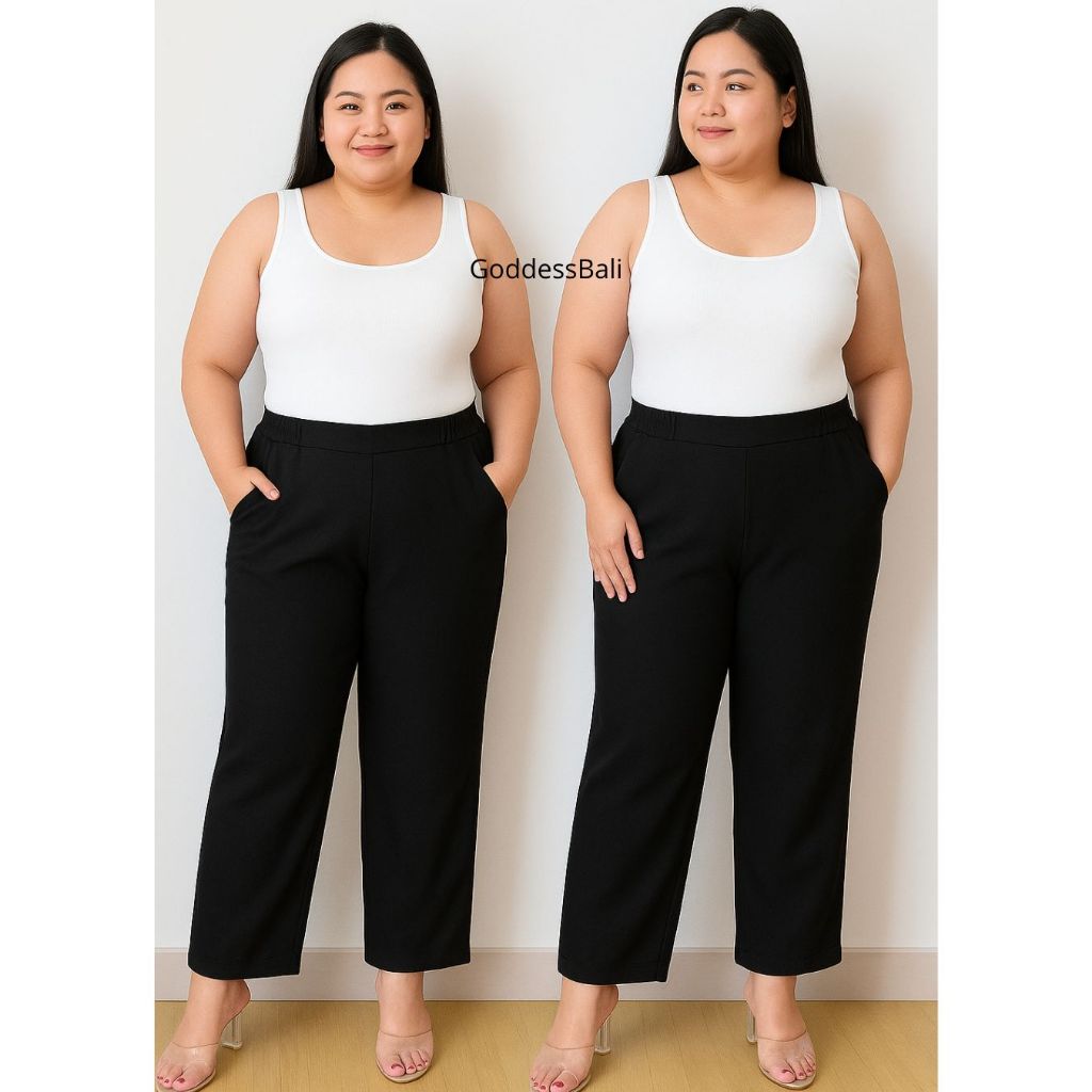Goddess Bali Elena Celana Panjang Formal Wanita Jumbo Celana Kerja Wanita Jumbo Super Melar fit 3XL