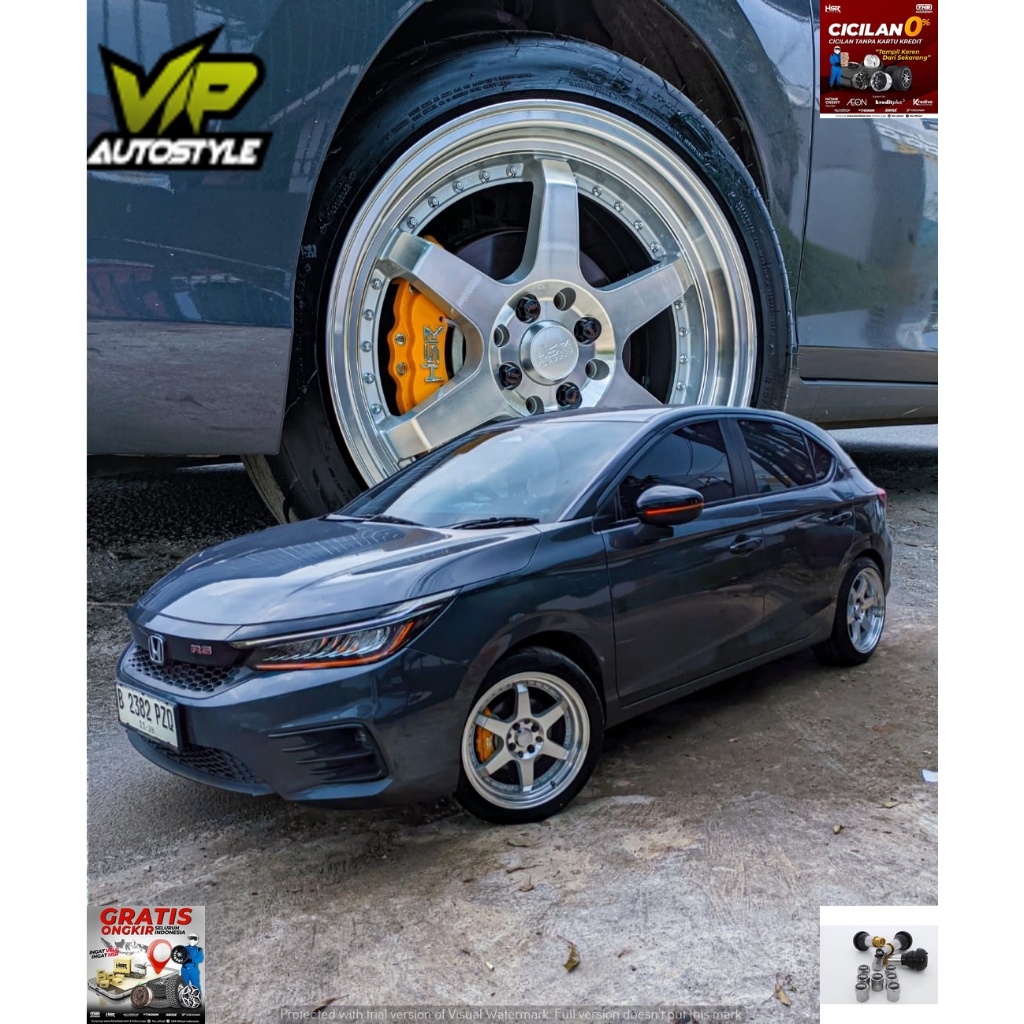 Velg Celong Type Hsr BORGO Ring 17 Pcd 4X100-4X114,3 ET40/35 Di Pasang Mobil Honda City - Hsr Wheel