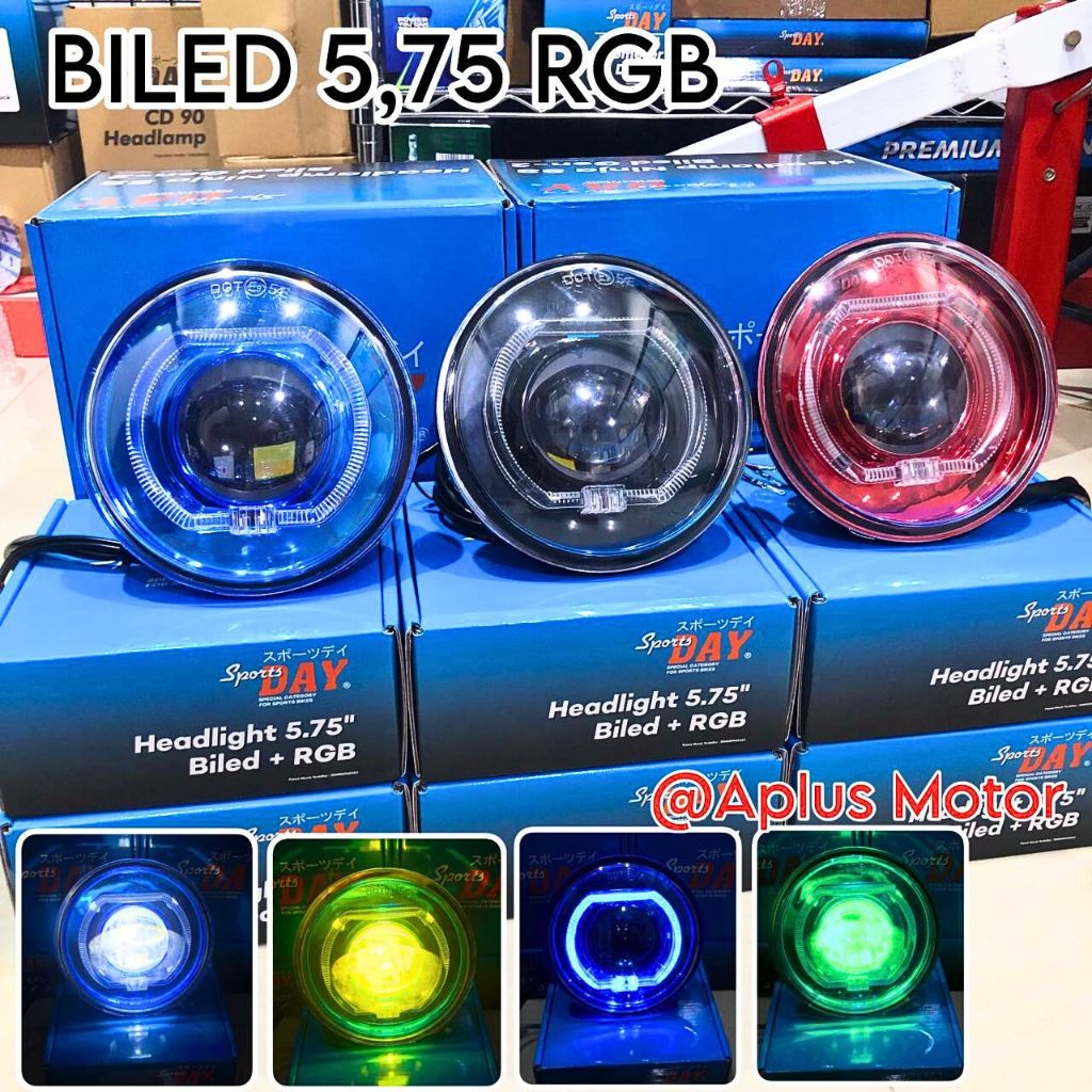 Biled RGB 5,75 Lampu Depan Biled Day Pnp Batok L2G Jute CD 90 CB 125 CB GL Sportsday