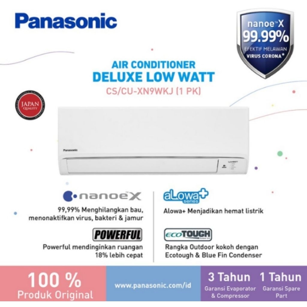 Panasonic CS-XN9WKJ AC Split 1 PK Deluxe Low Watt