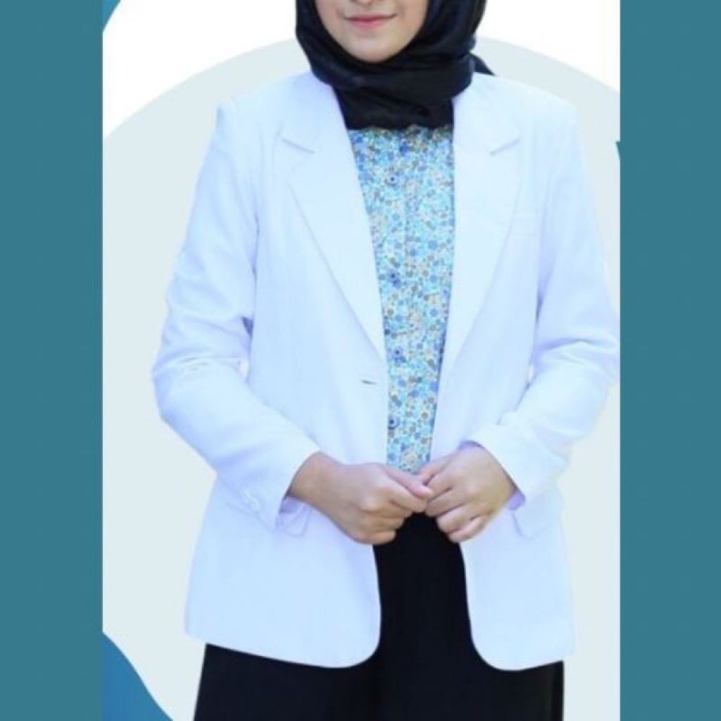 Jas dokter pria lengan panjang/ jas dokter wanita lengan panjang/jas apoteker warna putih