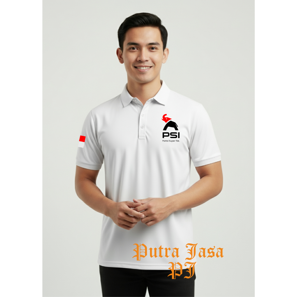 Kaos Polo Partai PSI Logo Terbaru Katun Pique Premium