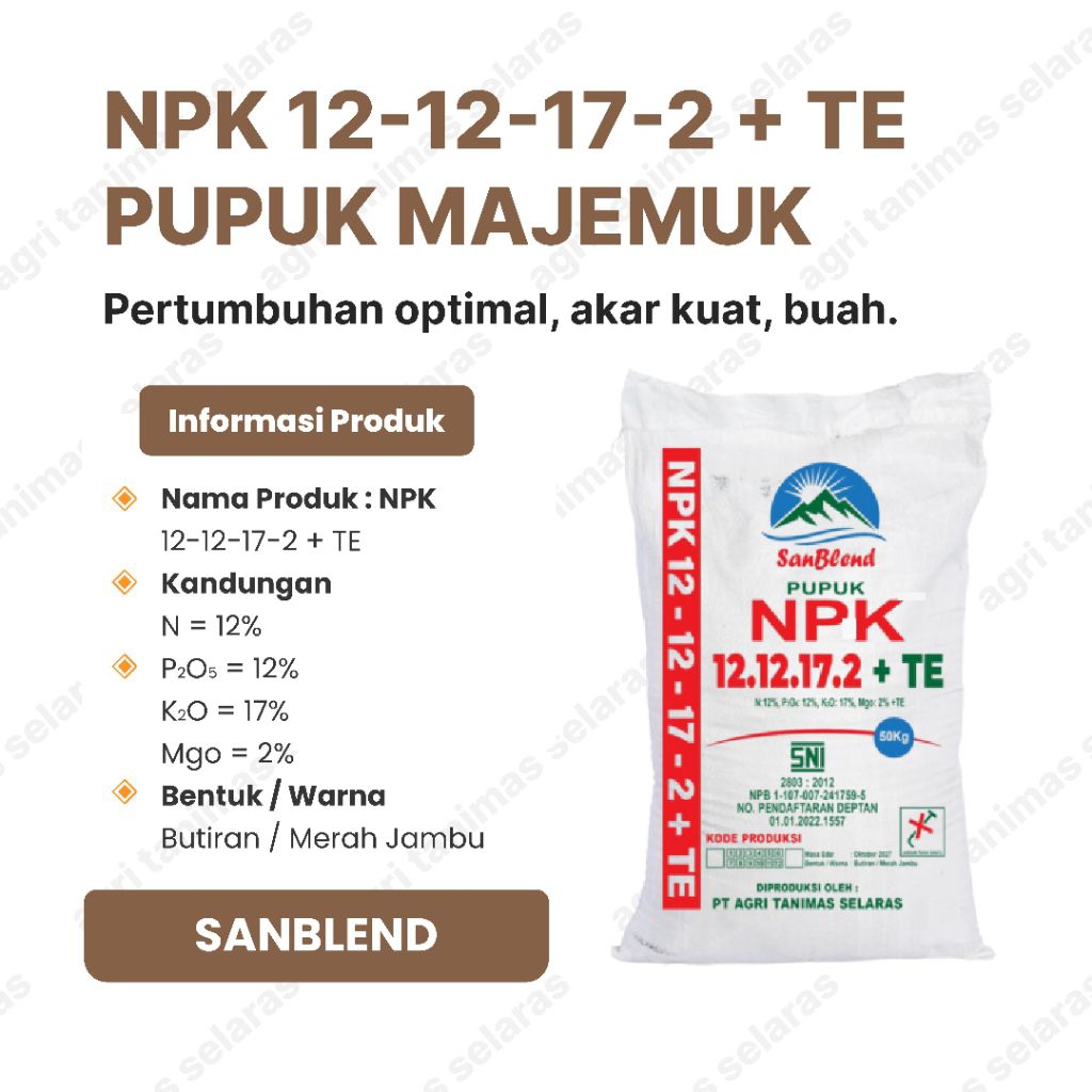 Pupuk NPK 12-12-17-2 + TE Sanblend