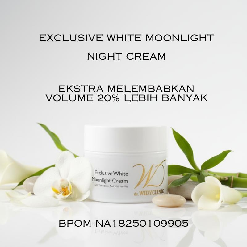 Moonlight Exclusive White Night Cream Krim Malam Flek Glowing Melembabkan Mencerahkan BPOM
