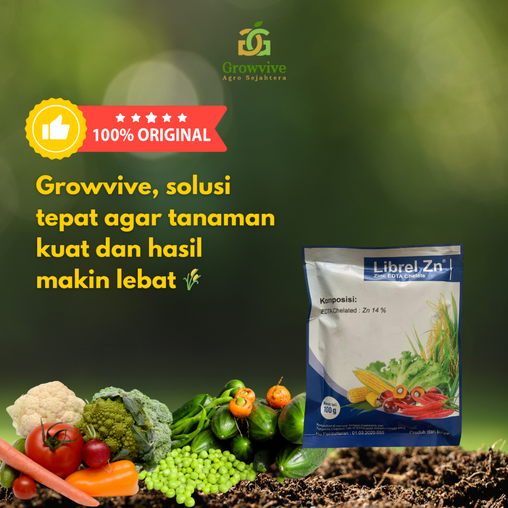 Pupuk Mikro Librel Zn 100 gram Atasi Kekurangan Zn Percepat Penyerapan Nutrisi Tingkatkan Pertumbuha