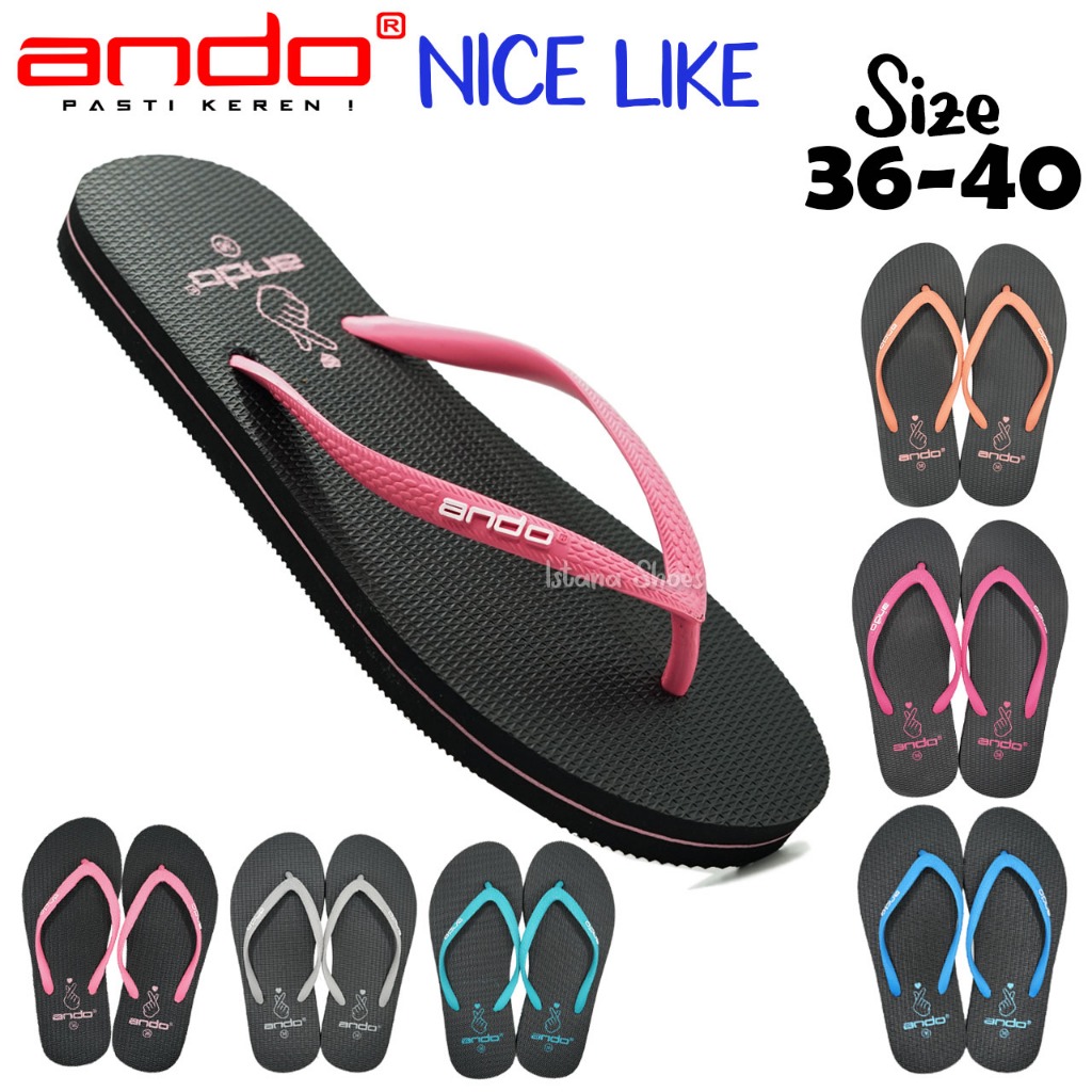 Sandal Jepit  Ando Anak Perempuan Wanita Dewasa Ando Nice Like Sandal Awet