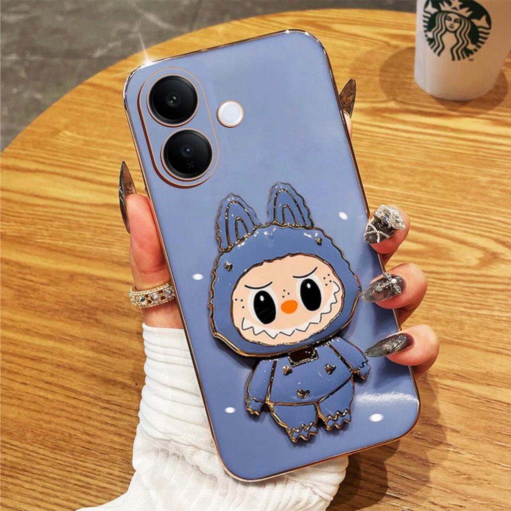 Soft Case Vivo V60 Lite 4G 5G Boneka Mirror Stand Bracket Premium