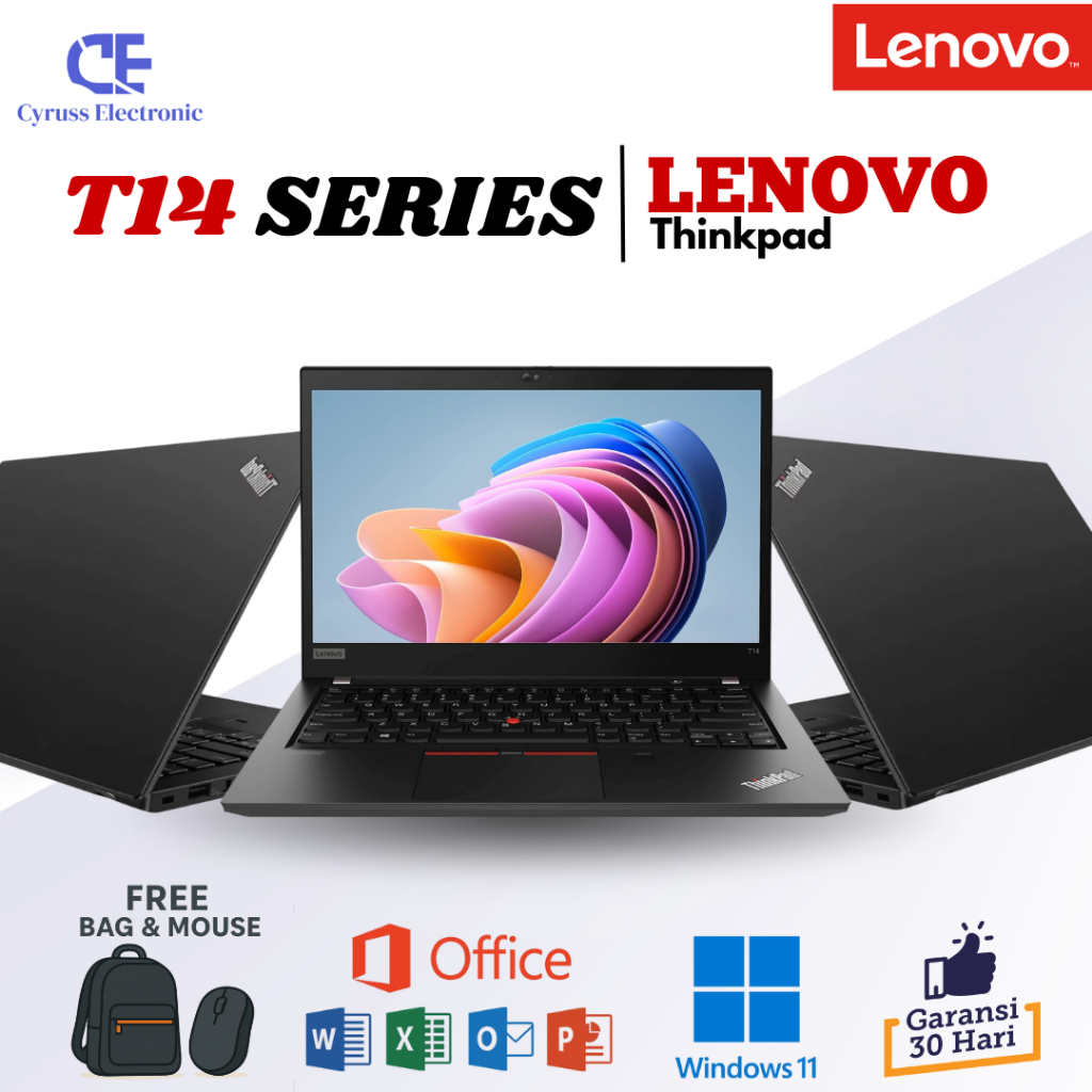 Laptop Lenovo Thinkpad T14 G2 Core i5 Gen 11 RAM 16GB SSD 1TB | Layar 14 Inch | Second - Bergaransi