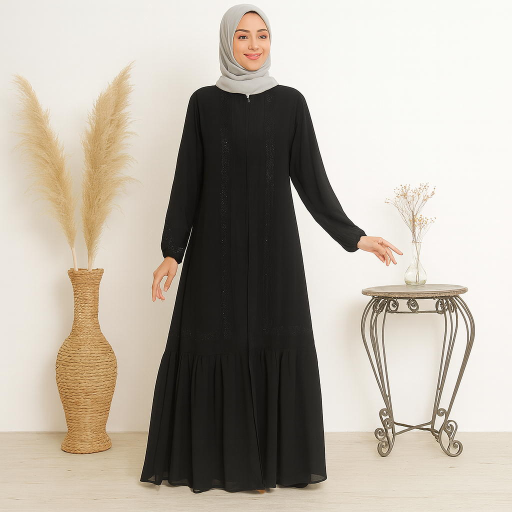 GAMIS JERSEY WANITA HITAM MERK RIBERA