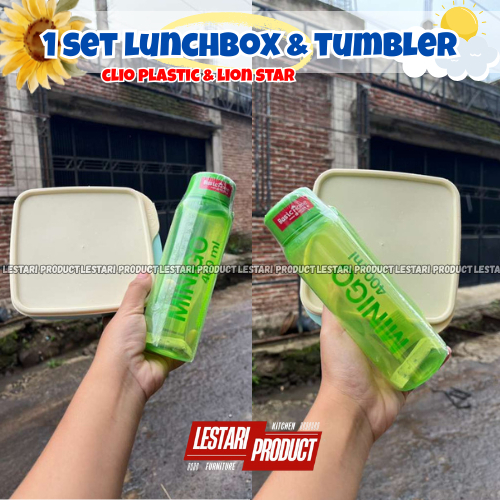 1 SET LUNCHBOX CLIO & TUMBLER MINIGO | BELI LUNCHBOX FREE TUMBLER | WADAH MAKANAN | KOTAK MAKAN | WA