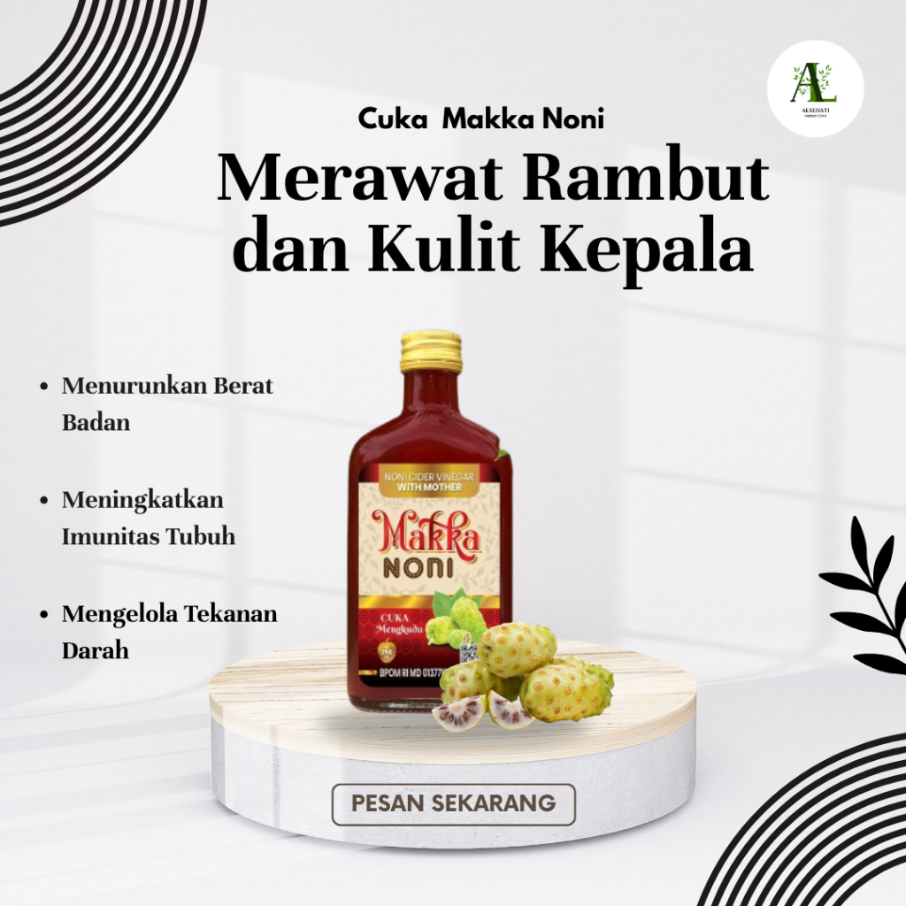 Cuka Mengkudu Asli Merawat Rambut Ketombe Dan Kulit Kepala  MAKKANONI Original Bpom