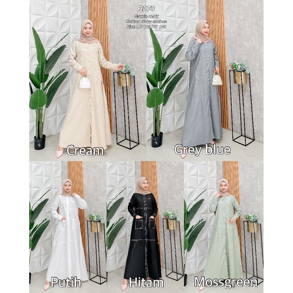 Ribyka R273 Gamis Cotton Dobby