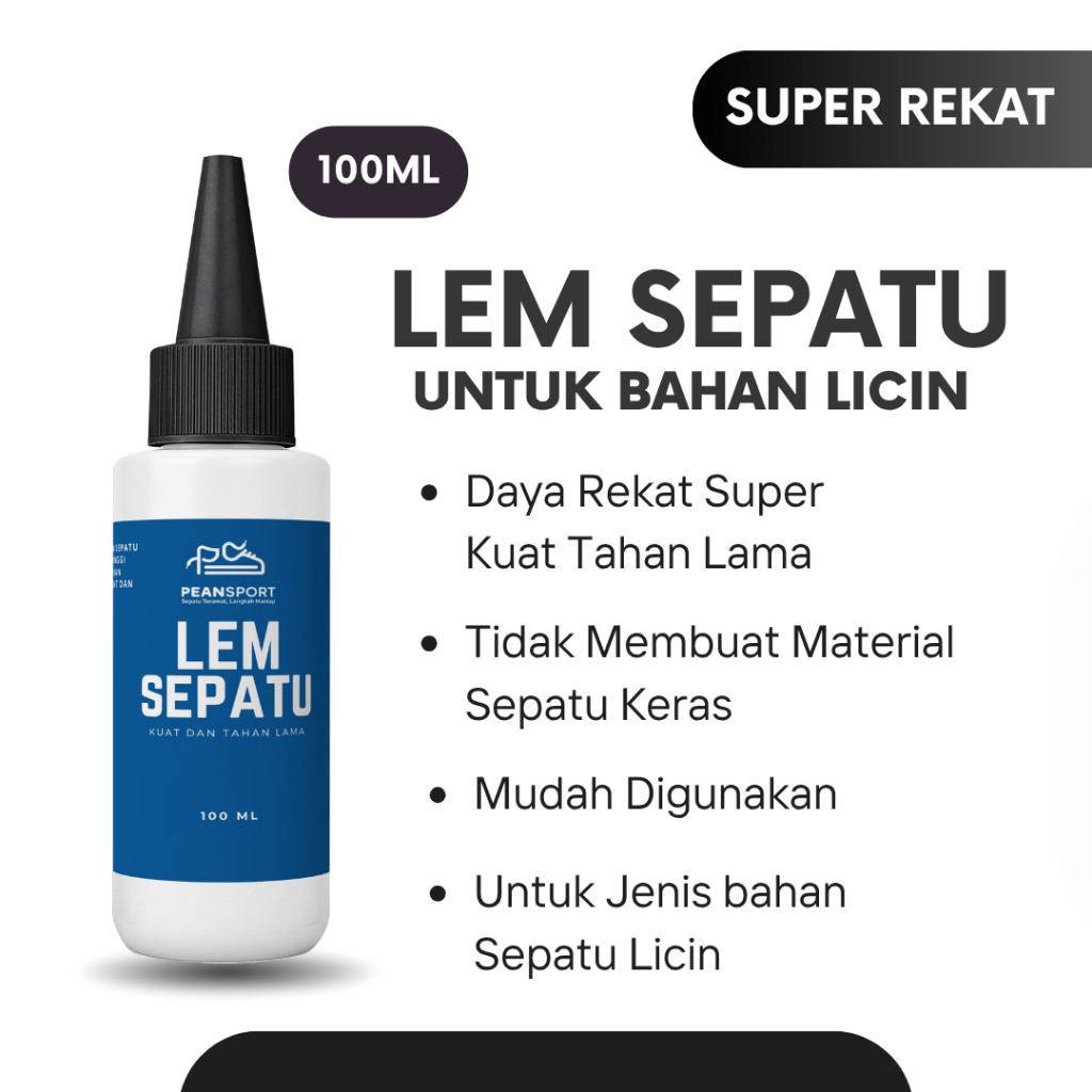 Peansport - Perekat Lem Sepatu Super Kuat Tahan Air Untuk Bahan Licin Leather Rubber PVC