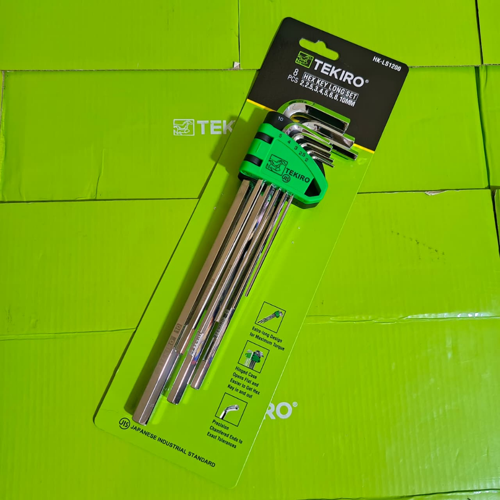 Tekiro Kunci L Panjang Set 8 Pcs Extra Long Hex Key Set / Kunci L Tekiro 1 Set Lengkap Ori