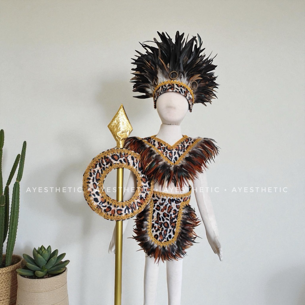 Kostum adat leopard afrika suku zulu laki - laki
