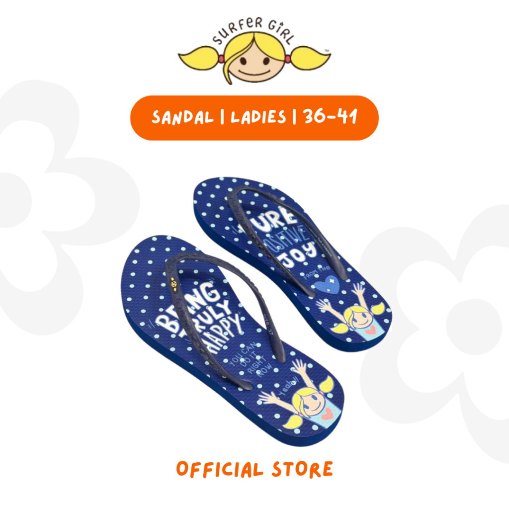 Surfer Girl Being Trully Happy Ladies Royal Blue Sandal 254LBSN001RBL | Sandal Surfer Girl | Sandal 