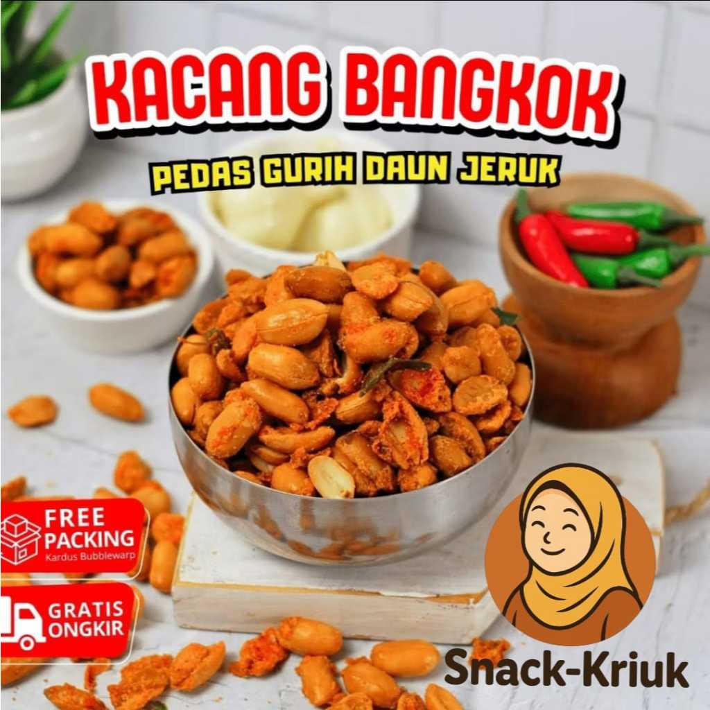 KACANG BANGKOK PEDAS DAUN JERUK JUMBO 1KG - KACANG THAILAND -kacang pedas-kacang bali pedas