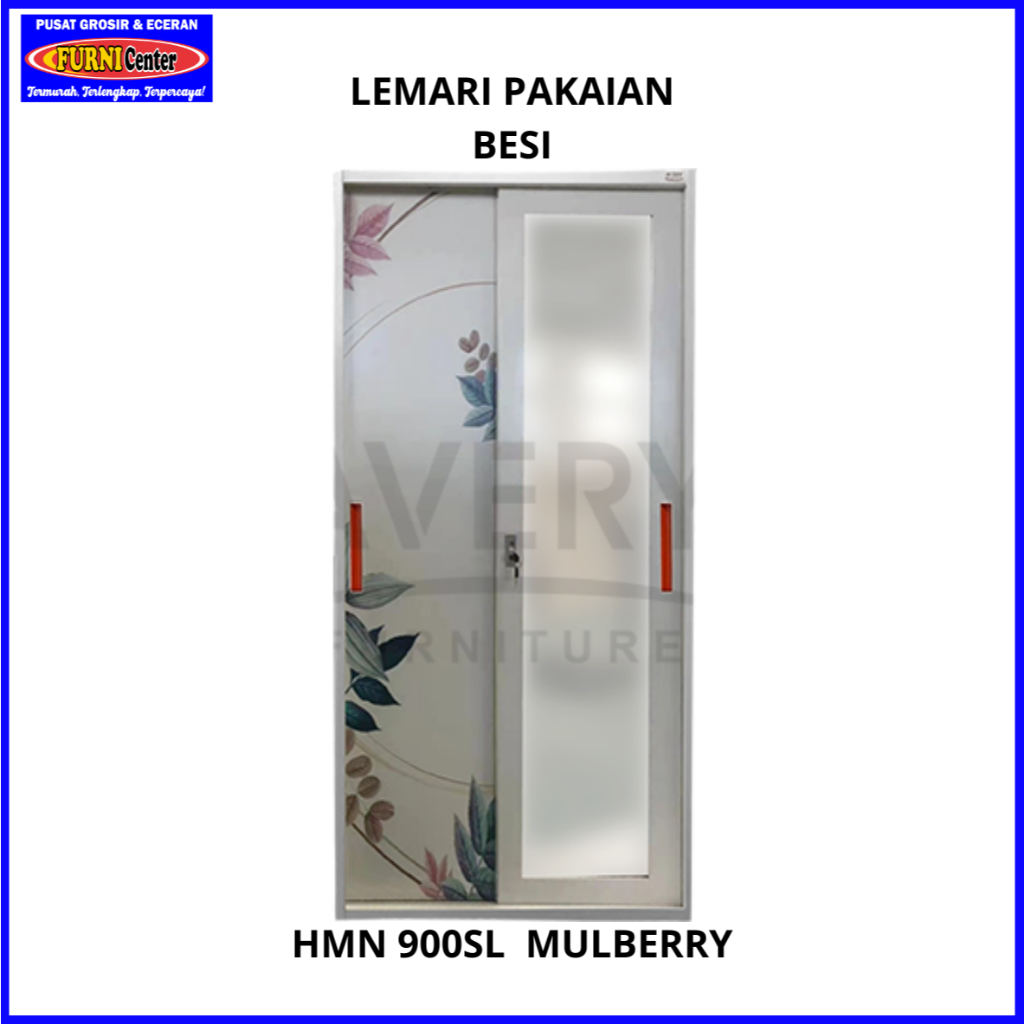 LEMARI PAKAIAN BESI SLIDING 2 PINTU - AVERY HMN