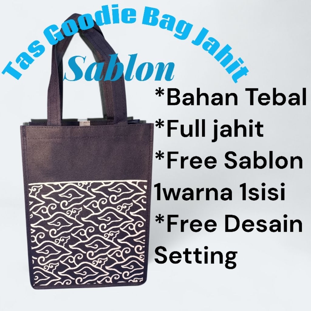 Tas Goodie Bag Spunbond Jahit tebal 100gsm Custom