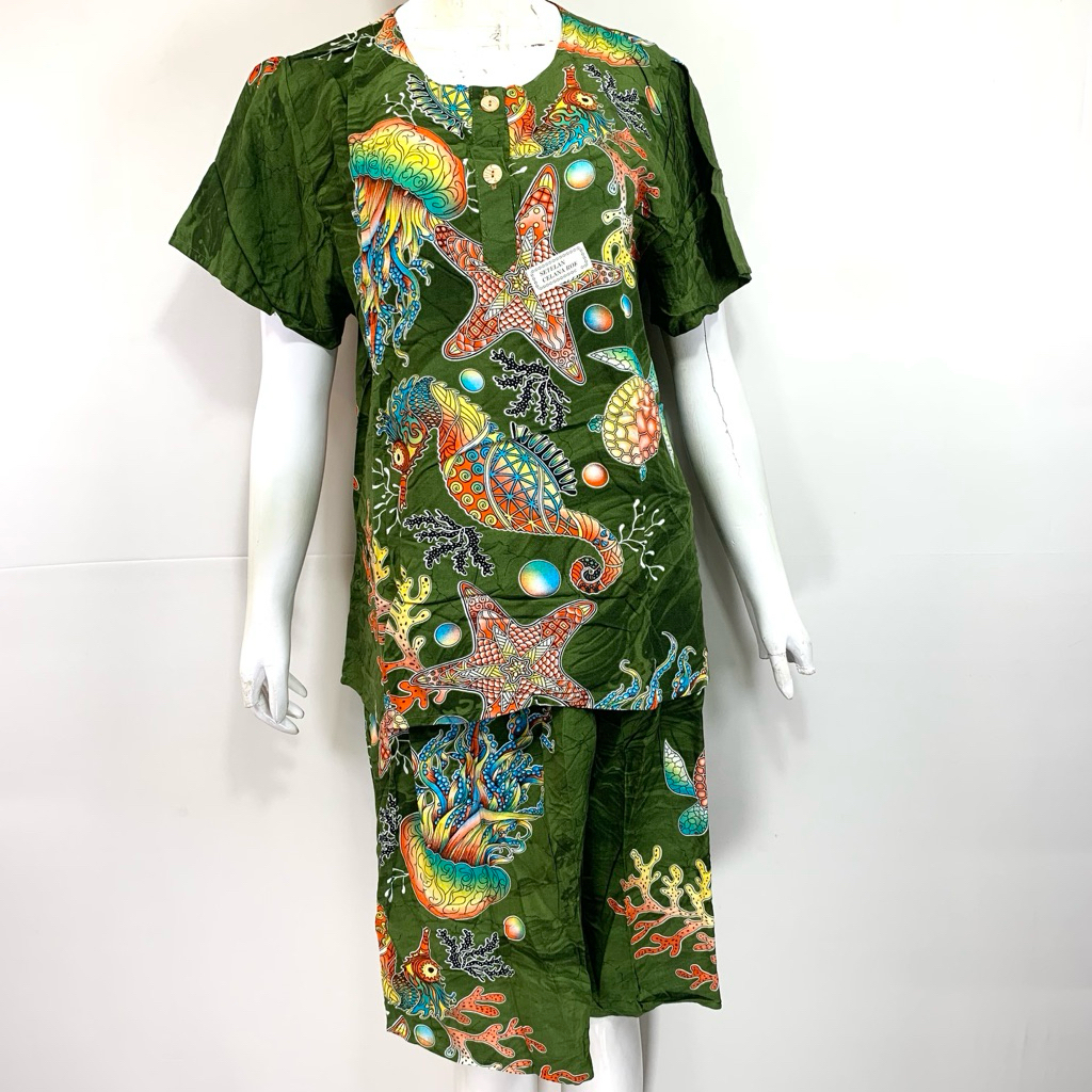 STELAN KULOT KENCANA UNGU LABEL BIRU | BATIK KENCANA UNGU